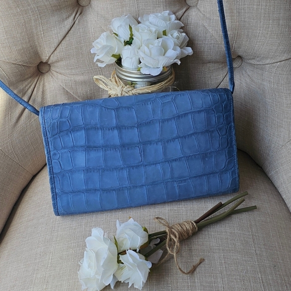 Coach Limited Edition Denim Embossed Crockidial Crossbody Shoulder Bag ( Blue ) - Picture 3 of 16